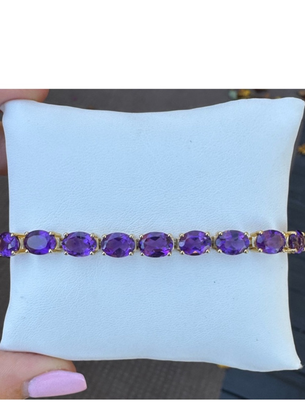 23 Ct Purple Tourmaline 925 Tennis Bracelet